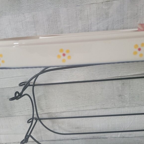 Temptations by Tara Old World Blue Ceramic Casserole w Stand - Picture 9 of 11